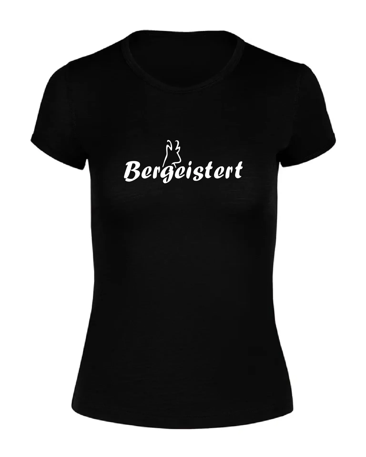 Merino Shirt schwarz (Bergeistert Logo gross, S)